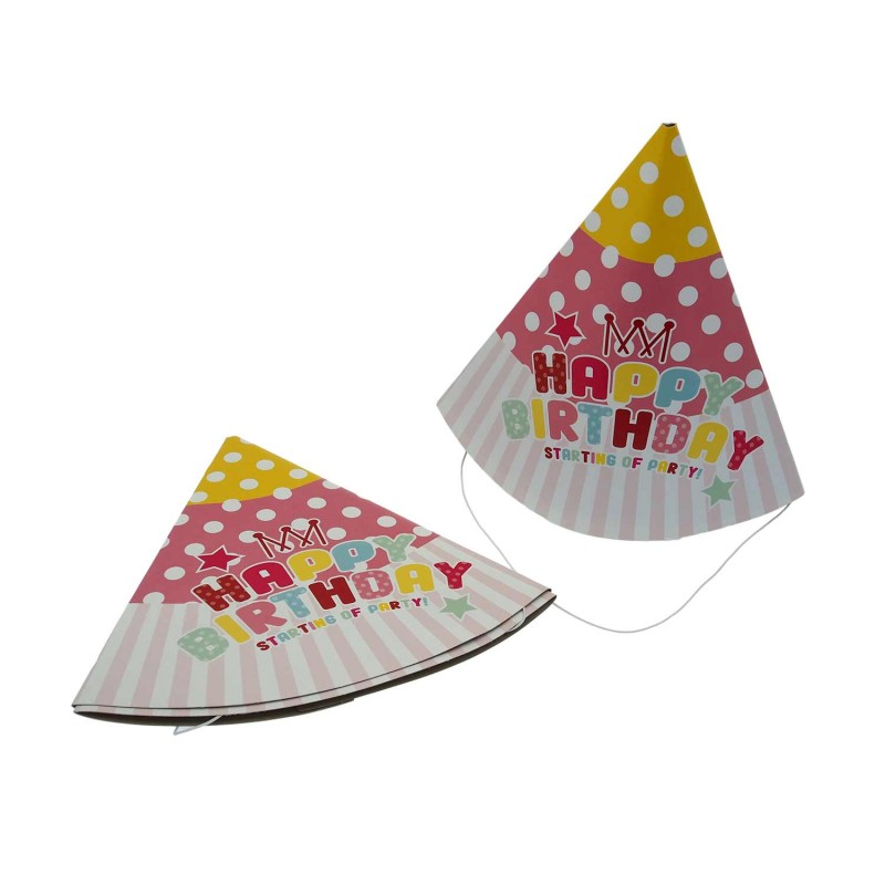 Birthday Party Hat Dots Pink 3pc Set 52xH22cm